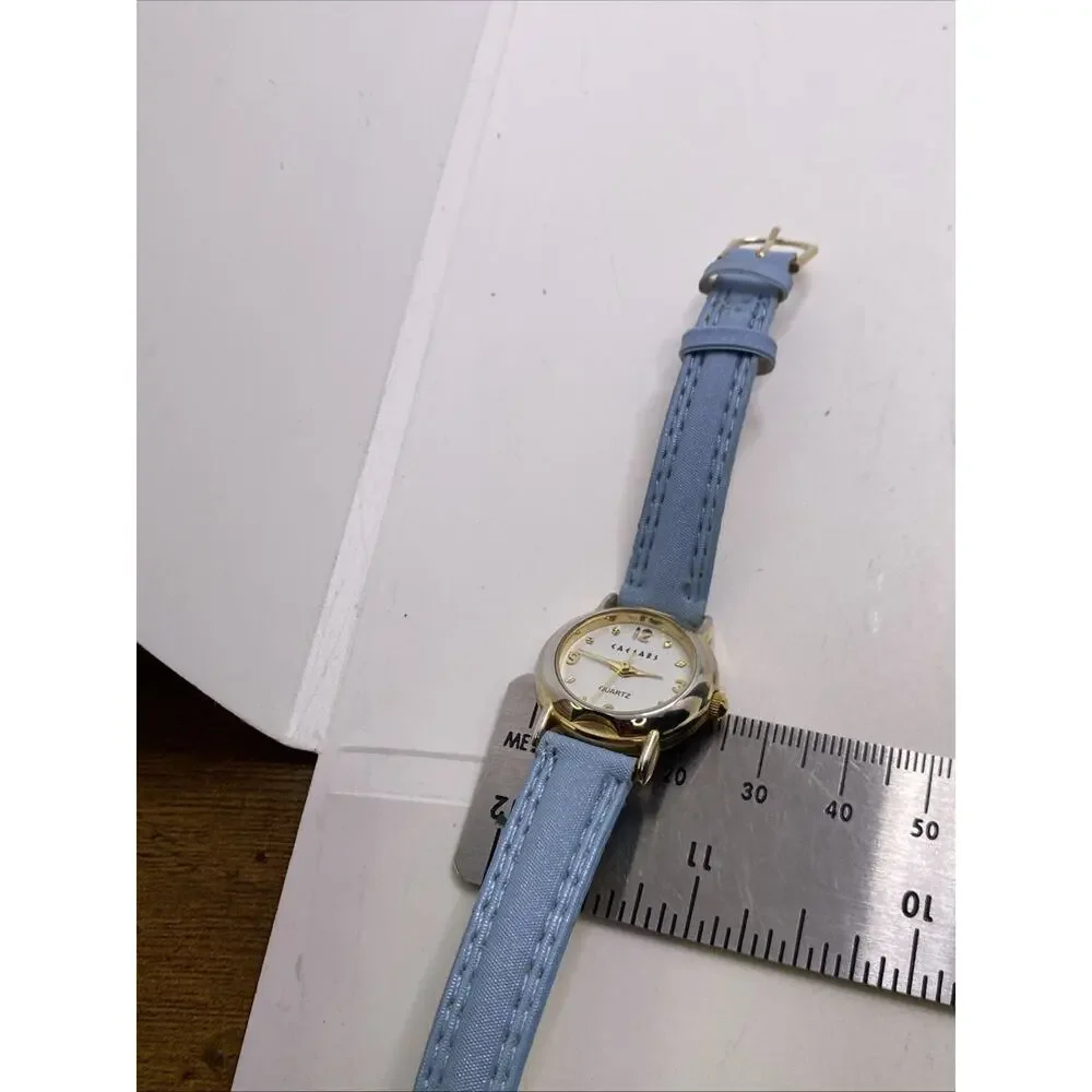 Vintage Caesars Palace Casino Watch Gold Tone Blue Watch New Battery